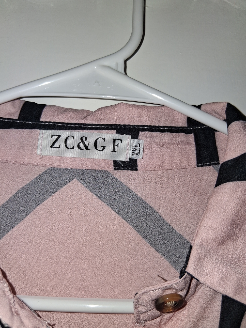 Pink Windowpane Button-Front Blouse - Picture 2 of 3